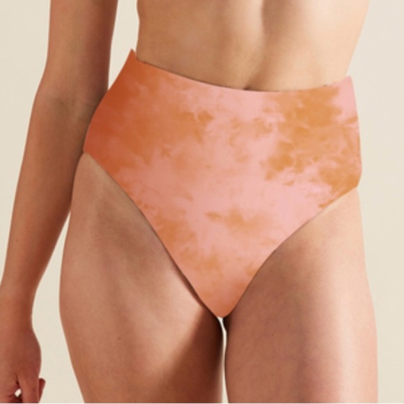 *Billabong Pink Tie-Dye High-Waisted Bikini Bottoms New With Tags Size Small - Picture 3 of 9